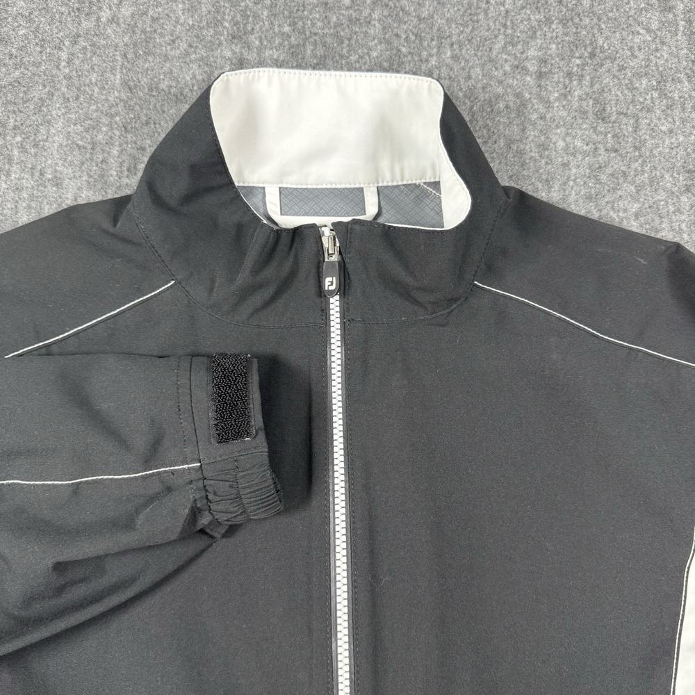 FootJoy DryJoys Women's XS Black White Full Zip Golf Rain Jacket Waterproof